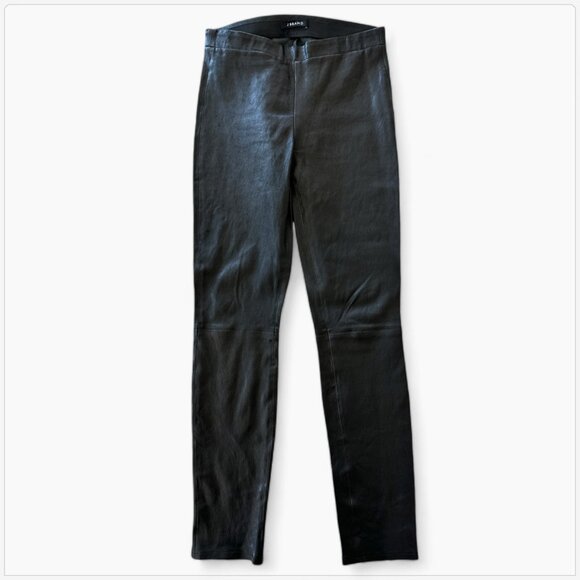 J Brand Edita L8007 Black Leather Lamb Pull On Stretch Pants Mid Rise Leggings M - Picture 5 of 8